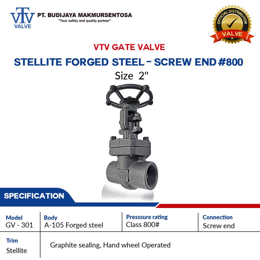 VTV Forged Steel Gate Valve Screw #800