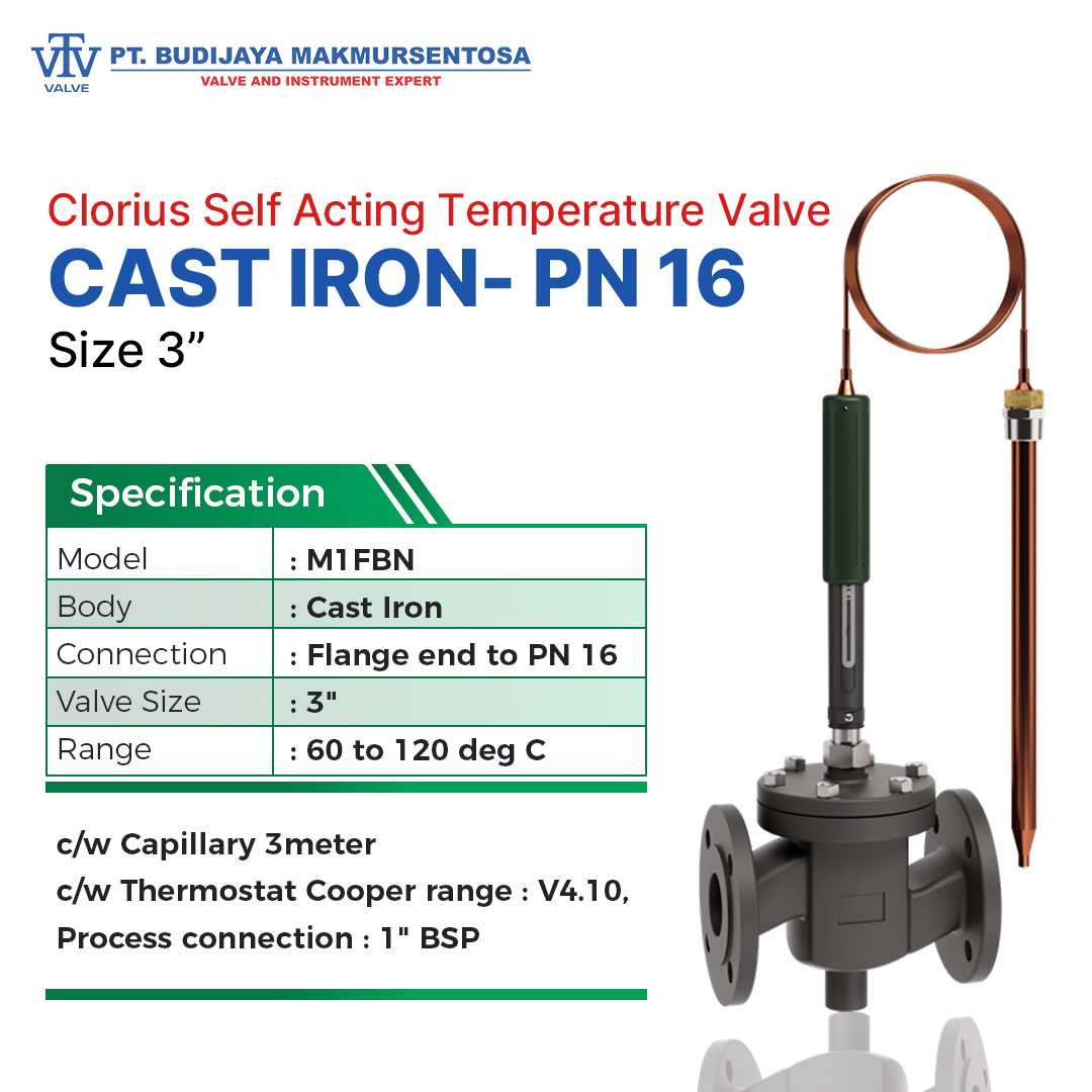 Clorius Self Acting Temperature Valve Size 3 Inch (60 to 120 deg C)
