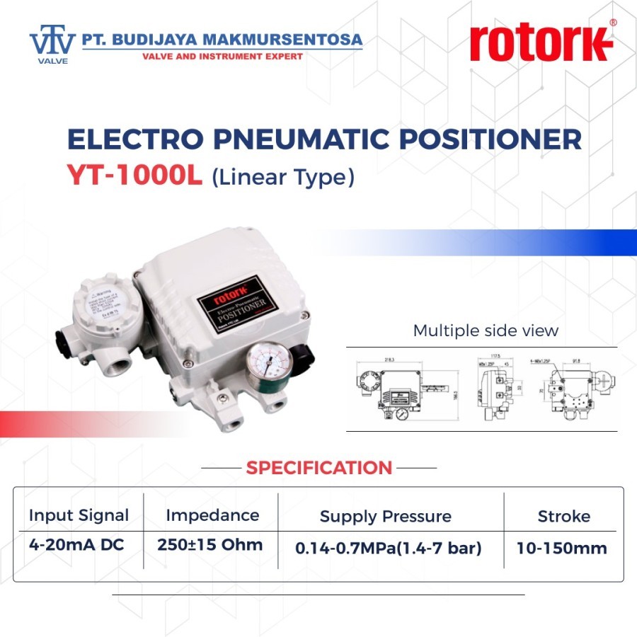 Electro Pneumatic Positioner YTC Rotork YT1000LDM132S0