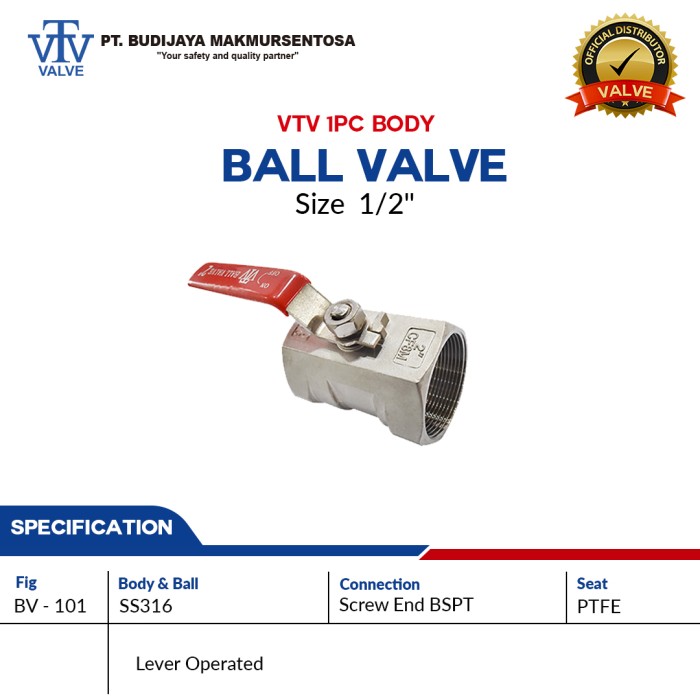 VTV Kran Air/ Stop Kran/ BALL Valve - 1/2 Inch