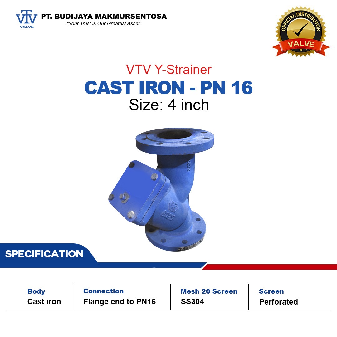 VTV Y-Strainer ,Cast iron ,PN16 - Size: 4