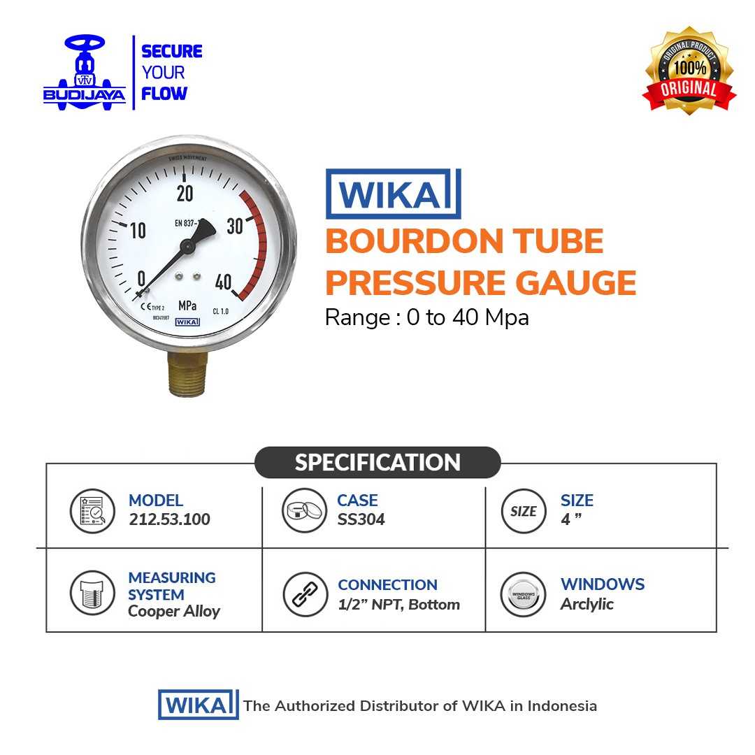 WIKA PRESSURE GAUGE 212.53.100 1/2