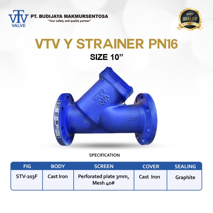 VTV Y-STRAINER VALVE CAST IRON PN16 - Size 10 Inch
