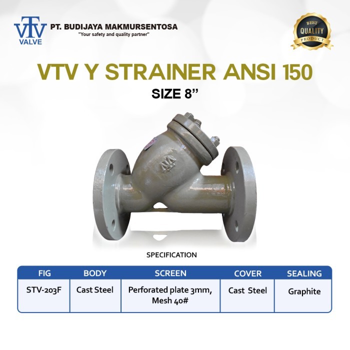 VTV Y-STRAINER VALVE CAST STEEL ANSI 150 - Size 8 Inch